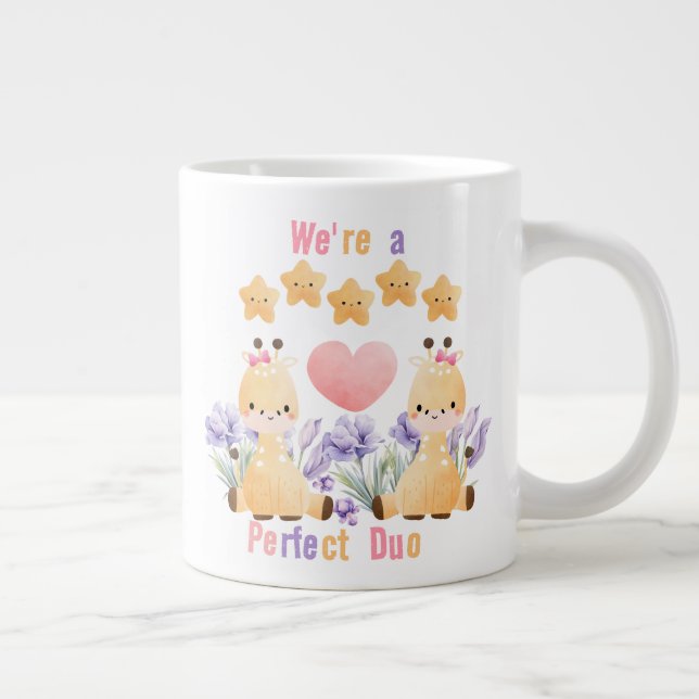 Cute Couple Giraffe Mug | We're a Perfect Duo (Right)