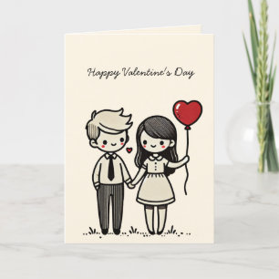 Cute Couple Happy Valentine's Day Holiday Card