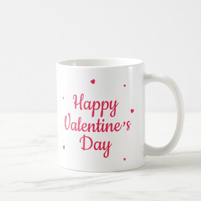 Cute Couple Heart Illustration Romantic Gift Coffee Mug (Right)