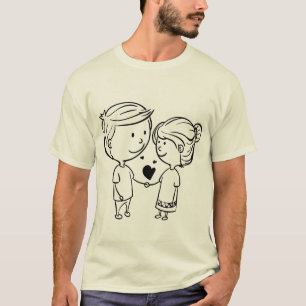 Cute Couple Holding Heart T-Shirt