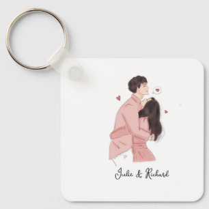 cute couple key ring