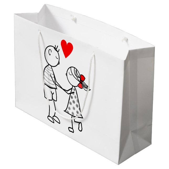 Cute Couple Love Gift Bag - Customisable (Back Angled)
