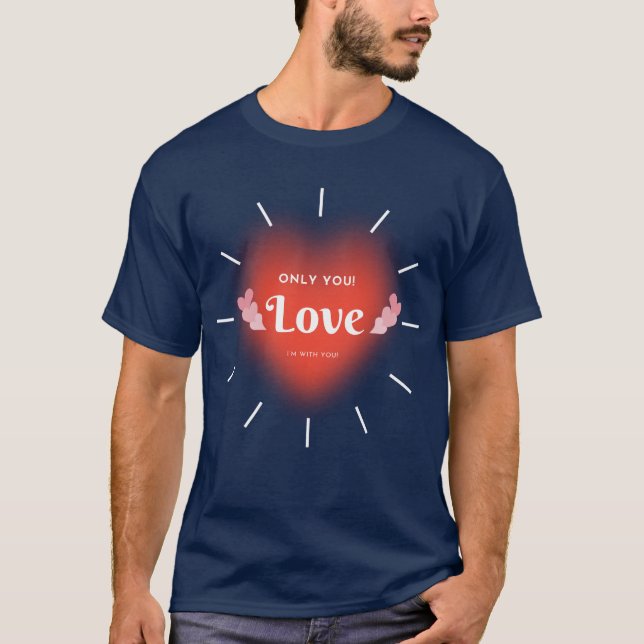 Cute Couple Love Heart Tee (Front)