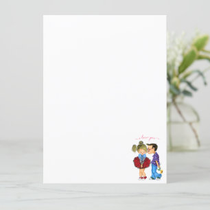Cute Couple Menu with Text - I Love You