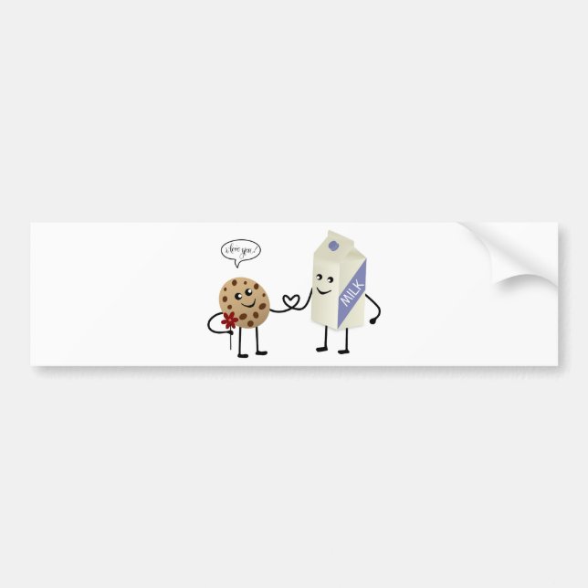 Cute Couple - Milk and Cookie Bumper Sticker (Front)