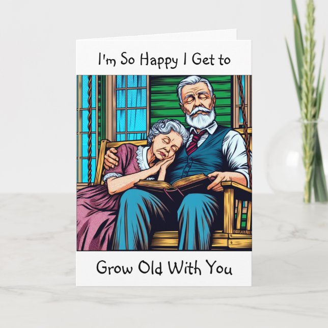 Cute Couple on Porch Swing Napping Birthday Card (Front)