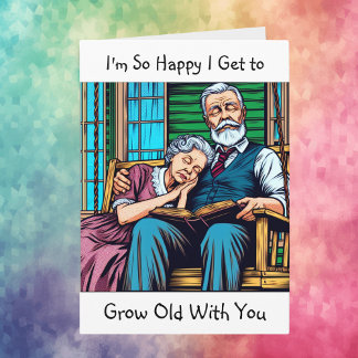 Cute Couple on Porch Swing Napping Birthday Card
