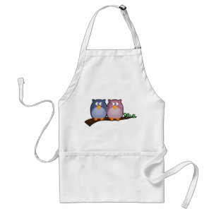 Cute Couple Owls Apron