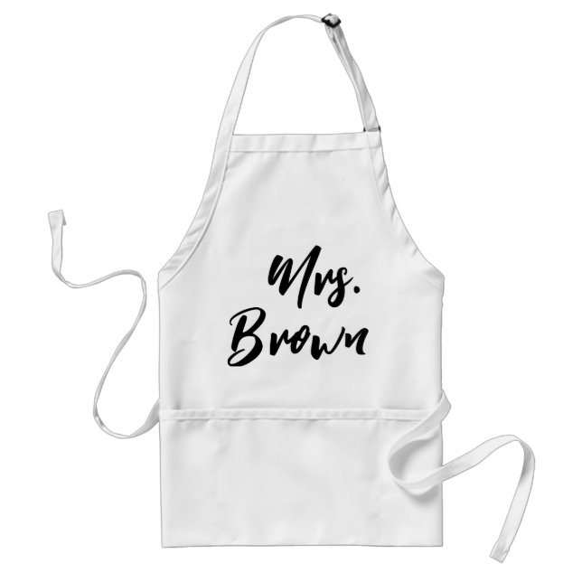 Cute Couple Personalised Mr. Mrs. Pocket Aprons (Front)