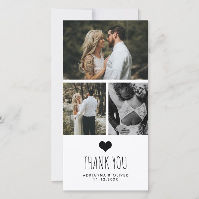 Cute Couple Photo | Thank You Typography Wedding (Front)