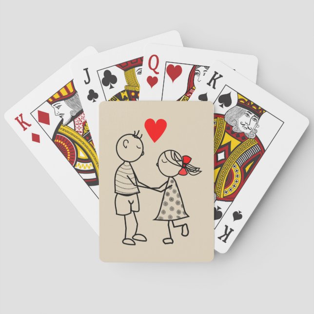 Cute Couple Playing Cards (Back)