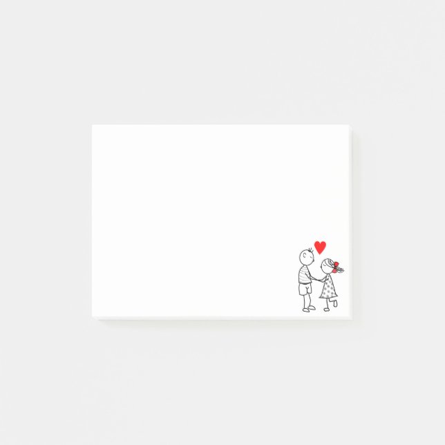 Cute Couple Post-it® Notes (Front)