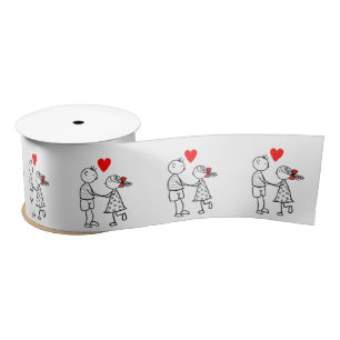 Cute Couple Ribbon Satin Ribbon