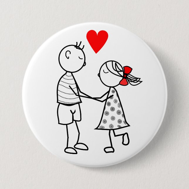 Cute Couple Romantic Love Button (Front)