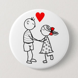 Cute Couple Romantic Love Button