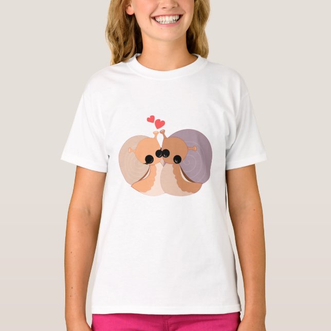 Cute Couple Snail T-Shirt (Front)
