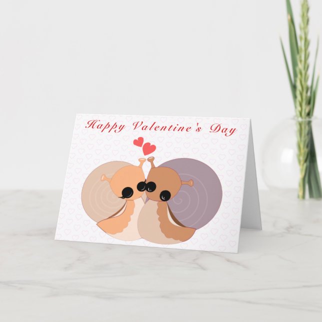 Cute Couple Snail Valentine's Day Card (Front)