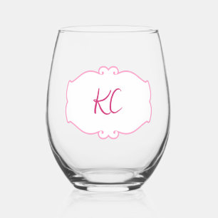 Cute Couple Stemless Wine Glass