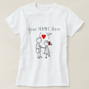 Cute Couple T-Shirt with Custom Name