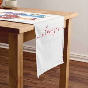 Cute Couple Table Runner with Text - Customisable