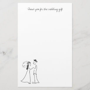 Cute Couple Thank You Note Paper