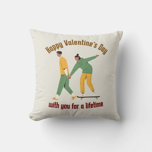 Cute Couple Valentine's Day Cushion (Front)