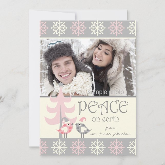CUTE COUPLE'S FIRST CHRISTMAS HOLIDAY PHOTO CARD (Front)