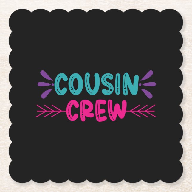 Cute Cousin Crew Paper Coaster (Front)
