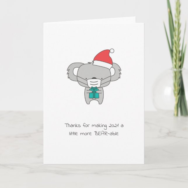 Cute Covid Themed Christmas Card - Personalize (Front)