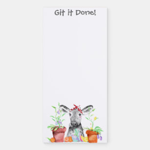 Cute Cow and Flowers To Do List Magnetic Notepad