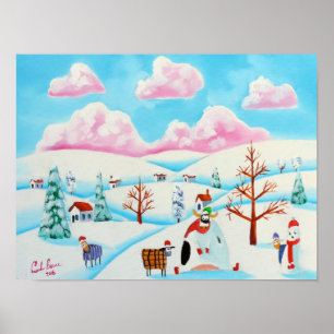 Cute cow and sheep poster