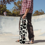 Cute Cow Animal Print Pattern Aesthetic Black  Skateboard<br><div class="desc">Cute Cow Animal Print Pattern Aesthetic Black and White Skateboard</div>