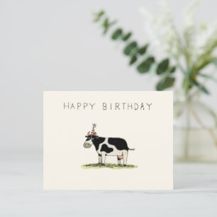Cute cow birthday card