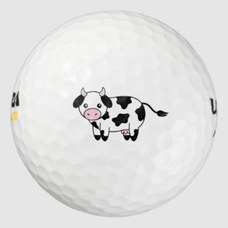 cute cow black white golf ball