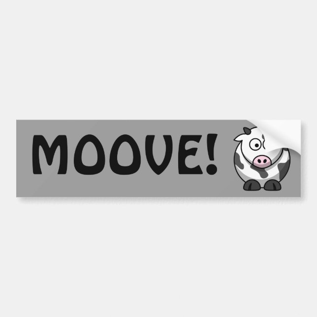 Cute Cow Bumper Sticker (Front)