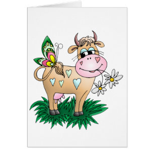 Cute Cow & Butterfly
