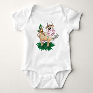 Cute Cow & Butterfly Baby Bodysuit
