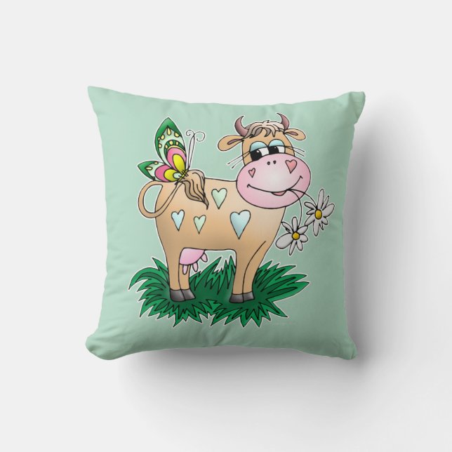 Cute Cow & Butterfly Cushion (Front)