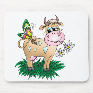 Cute Cow & Butterfly Mouse Mat