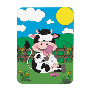 Cute Cow Cartoon Magnet