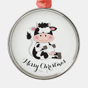 Cute Cow Cartoon Metal Tree Decoration