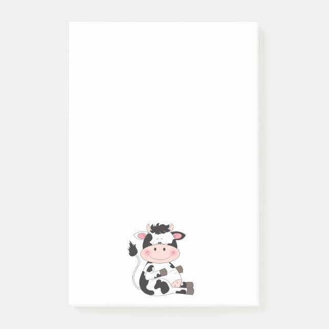 Cute Cow Cartoon Post-it Notes (Front)