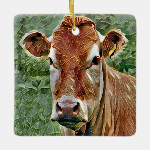 CUTE COW CERAMIC ORNAMENT