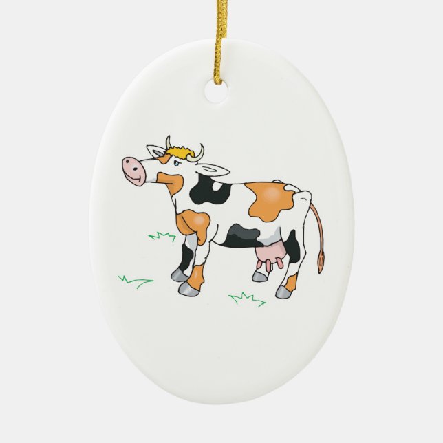Cute Cow Ceramic Tree Decoration (Front)