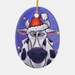 Cute Cow Christmas Ornament