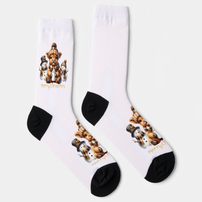 Cute Cow Christmas Socks  (Right)