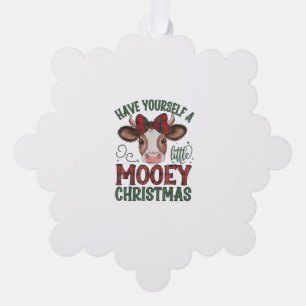 Cute Cow Christmas Tree Decoration Card