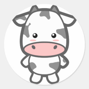 Cute Cow Classic Round Sticker
