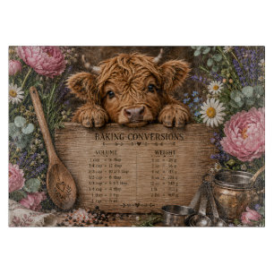 Cute Cow Conversion Chart Cutting Board