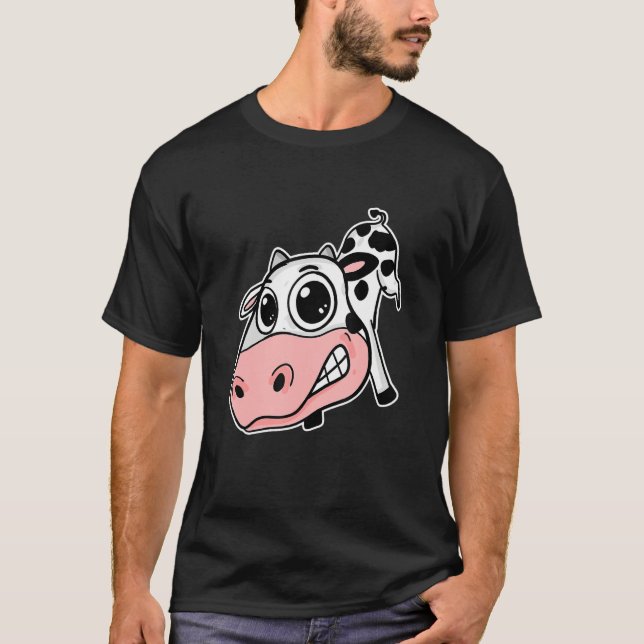 Cute Cow  Cow    Cow  Big Cow Head T-Shirt (Front)